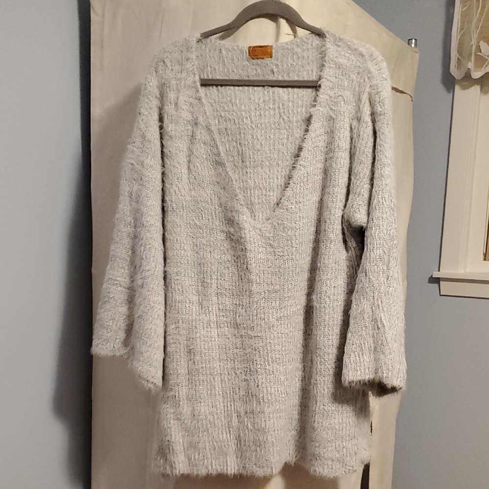 Pol Cozy Light BlueV-Neck Sweater